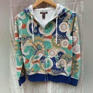 Vintage Y2K Lucky Brand size M graphic print hoodie sweatshirt Asian Art inspo